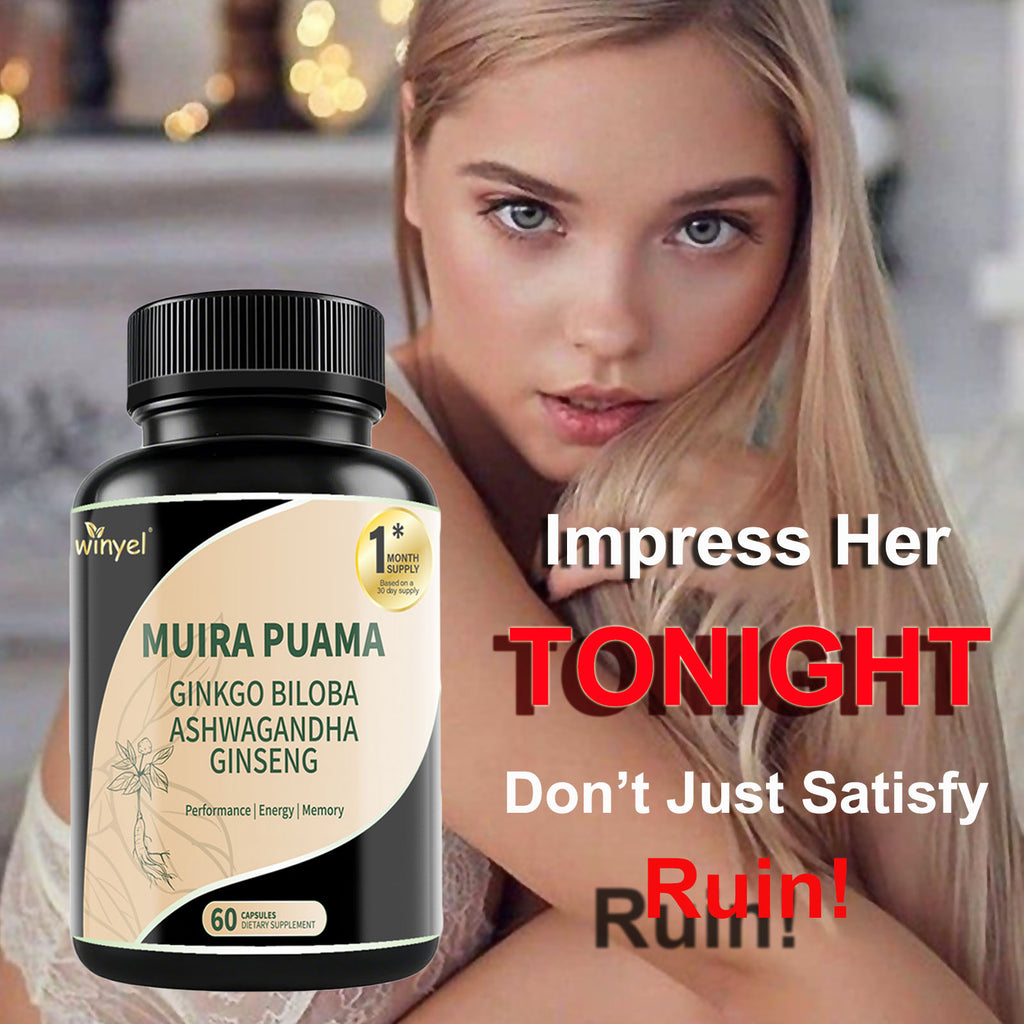 Muira Puama Ginseng Ashwagandha Ginkgo Tribulus Herbal Supplements Unleash Your Potential Through Our Pills Dietary Supplements, Help Promote An Active And Healthy Lifestyle 60 Capsules by Josla