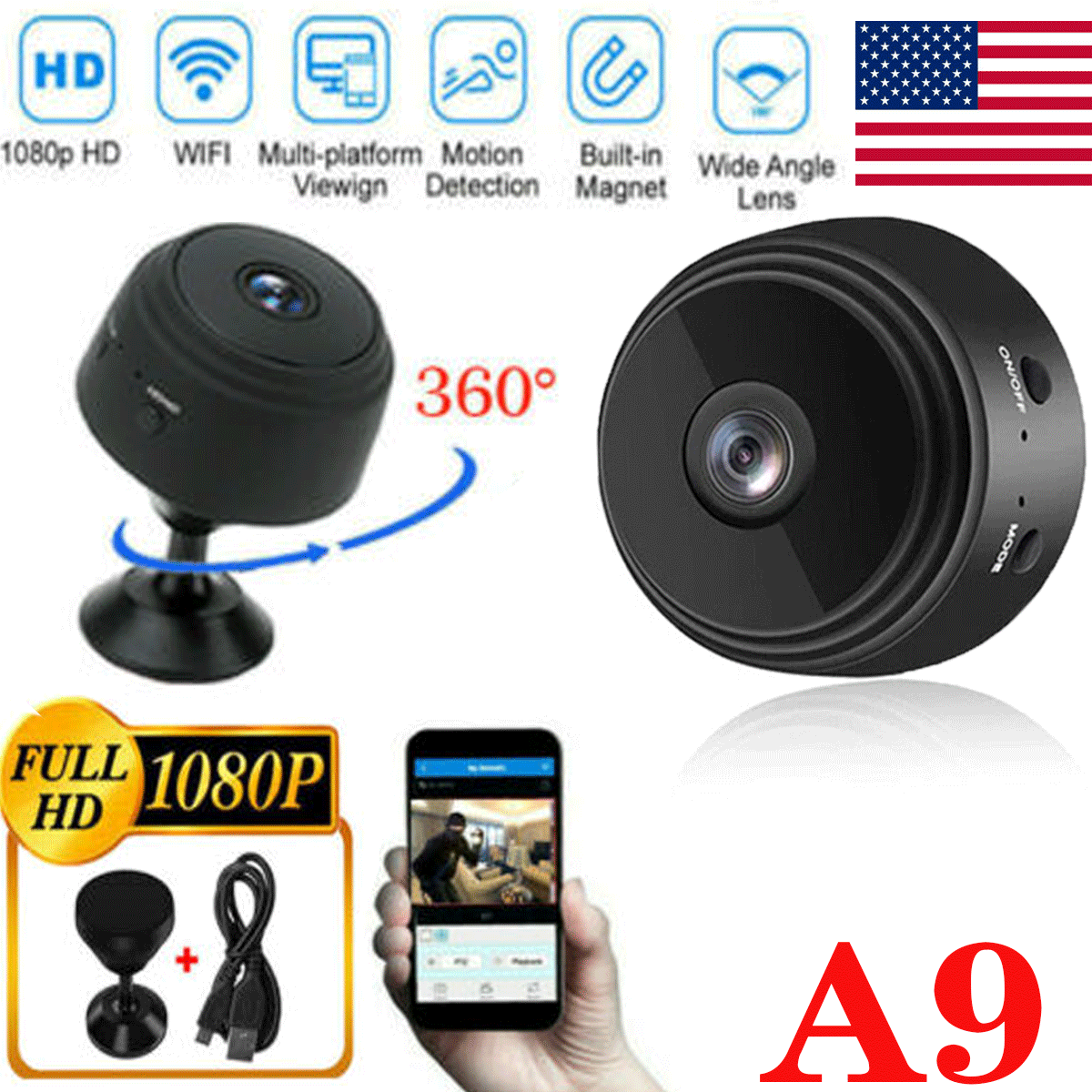 Mini Hidden Spy Camera Wireless Wifi IP Home Security 1080P HD DVR Night Vision by Josla