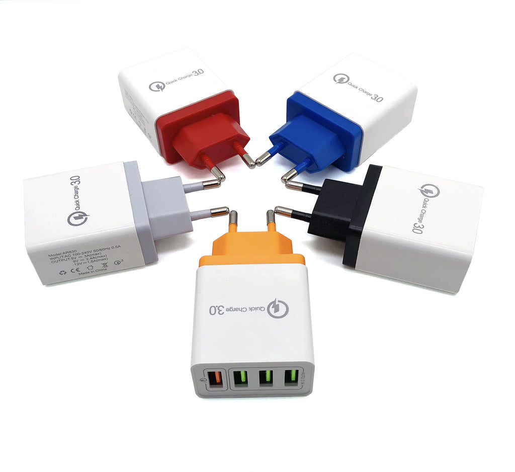USB Charger Quick Charge 3.0 4 Phone Adapter For Tablet Portable Wall Mobile Charger Fast Charger by Josla