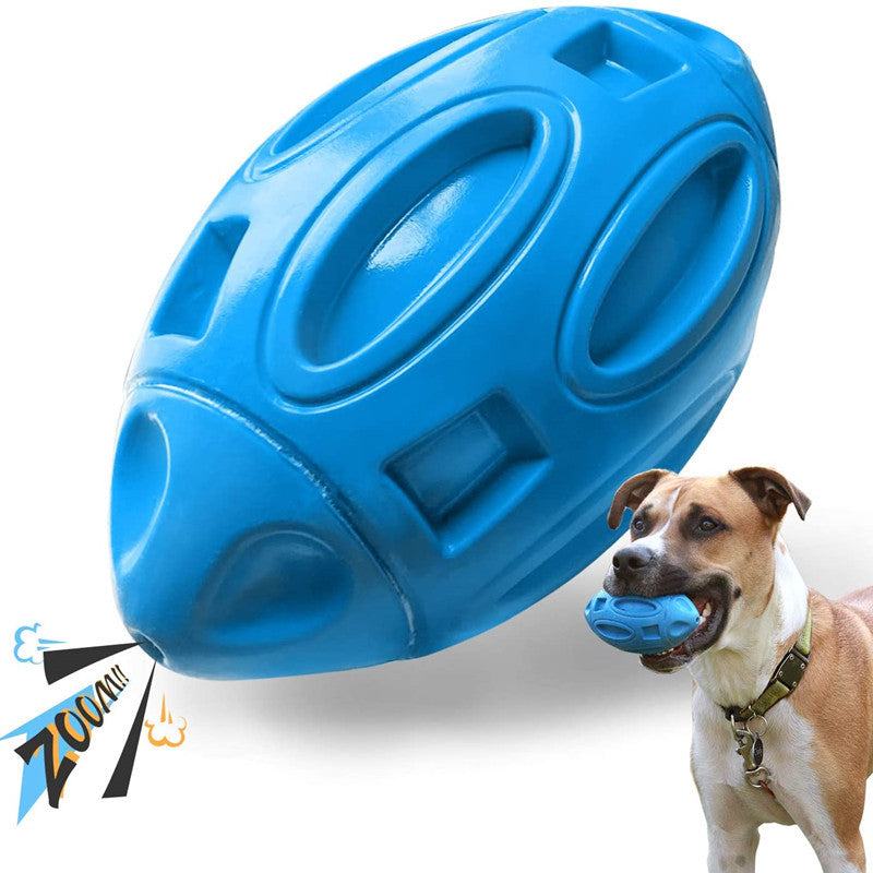 Pet Supplies Dog Toys Rubber Sounding Rugby Wear-Resistant Bite-Resistant Sounding Dog Ball by Josla