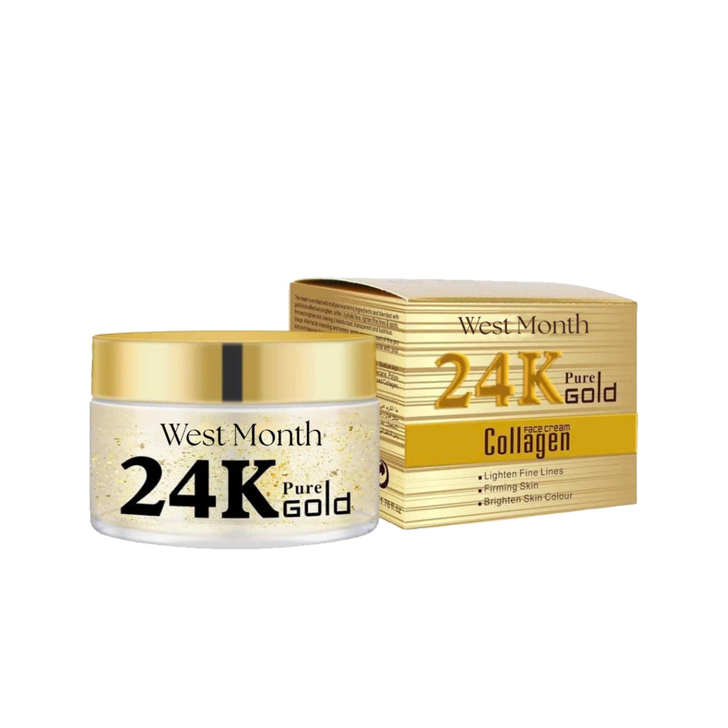West Month 24k Pure Gold Collagen Face Cream, Lighten Lines Brighten Skin, Firm And Anti-wrinkle Cream by Josla