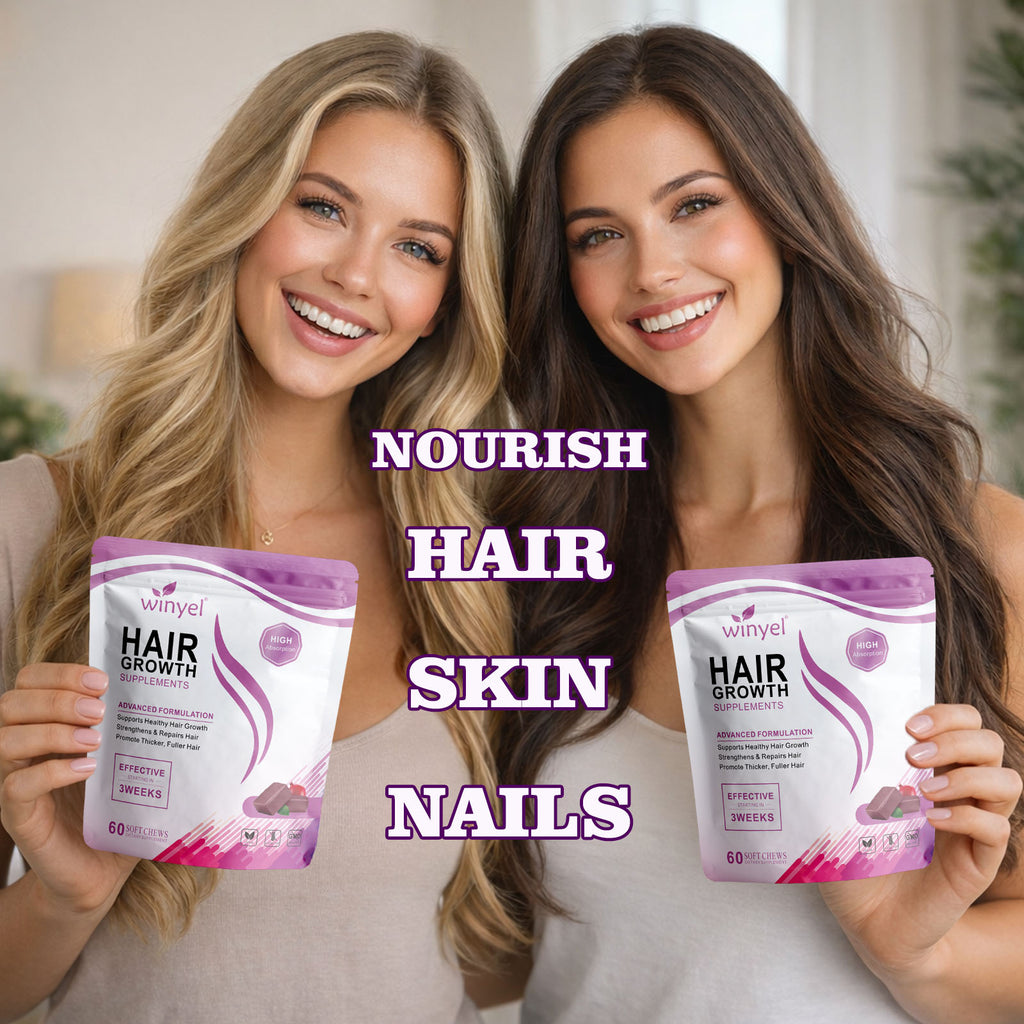 WINYEL Hair Growth Soft Chewables, Containing Hair Growth Vitamins For Men And Women, Biotin, To Help Create Thicker, Fuller, And Stronger Hair, Mixed Berries, 60 Soft Chewables. by Josla