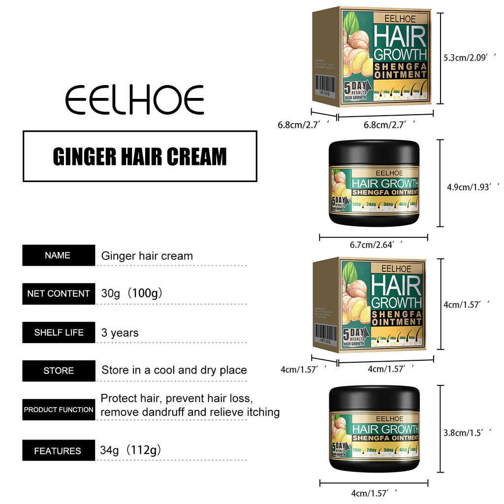 Ginger Hair Growth Ointment, Nourishing Scalp Care Cream For Thinning Hair, Anti Hair Loss Treatment With Ginger Root Extract by Josla