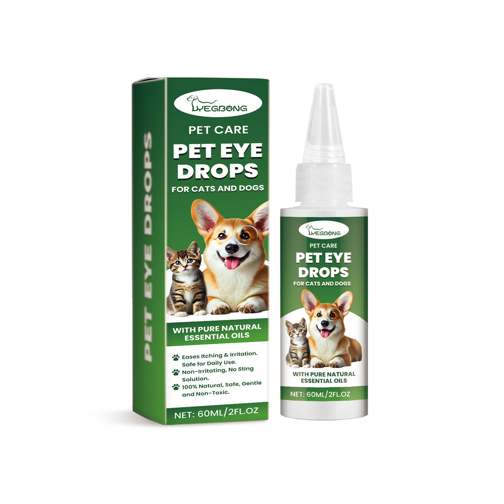 Dog Cat Eye Drops, Gentle Eye Care With Sodium Hyaluronate & Vitamin E, Soothe Irritation, 60ml Pet Eye Cleaner by Josla