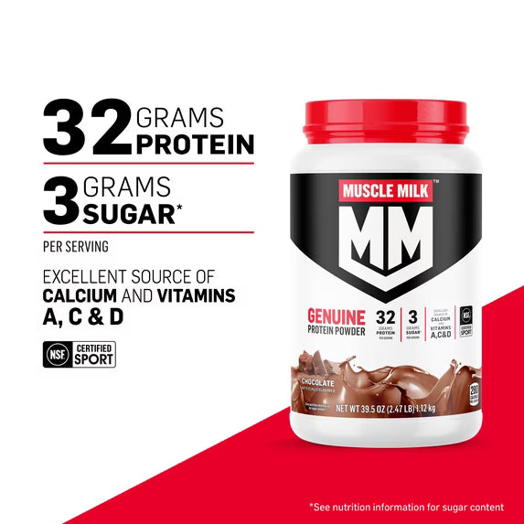 Muscle Milk Genuine Protein Powder, Vanilla, 32g Protein, 1.9lb, 30.9oz by Josla Marketplace