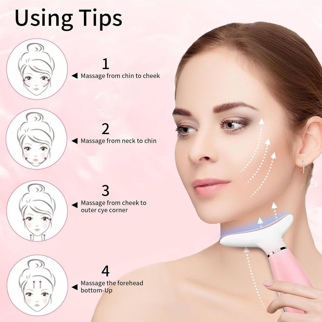 Skin Care Neck Face Massage Tool With Thermals, 3-in-1 Facial Massager by Josla