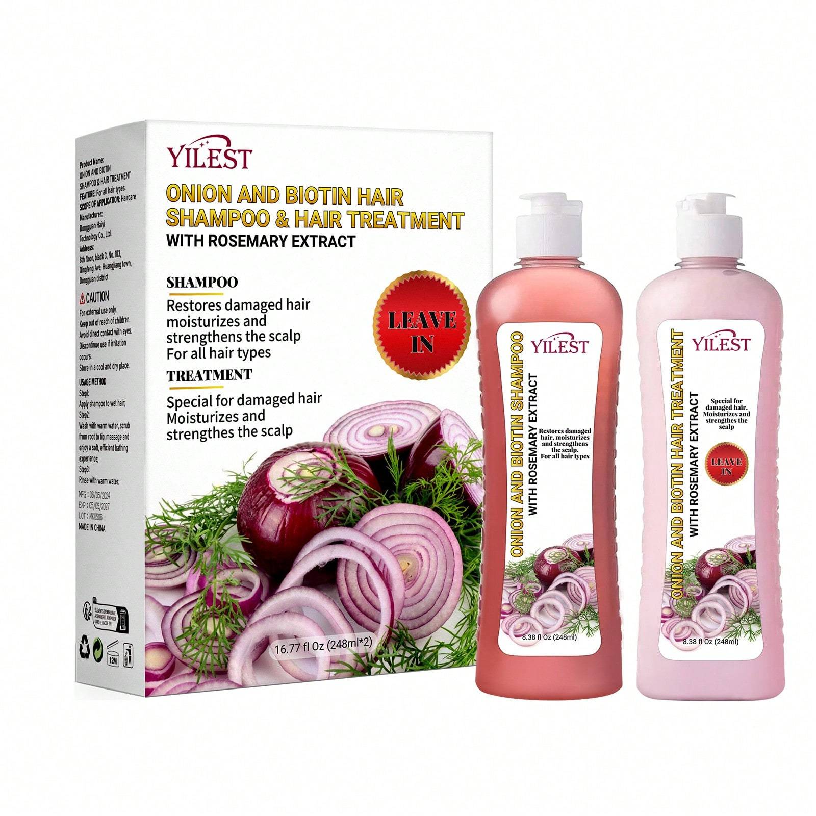 Onion Shampoo & Conditioner With Onion Extract And Vitamin E Cleanses And Reduces Oiliness, Suitable For All Hair Types-Selling On Ebay Is Prohibited by Josla