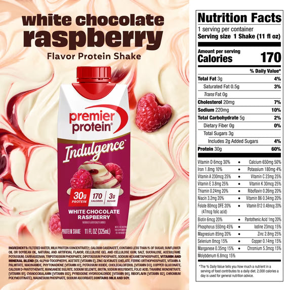 Premier Protein Indulgence Protein Shake, White Chocolate Raspberry, 30g Protein, 11 fl oz, 4 Ct by Josla Marketplace