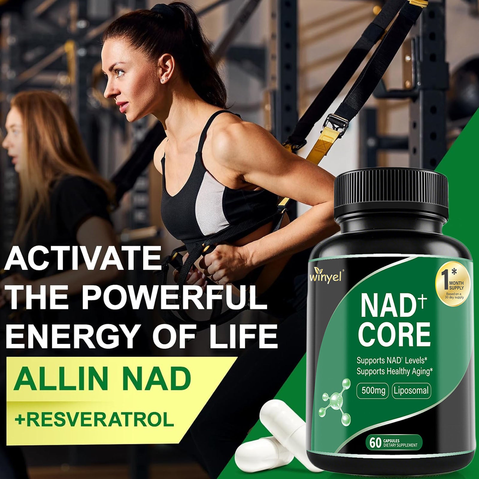 60 Capsules Of High-concentration Liposomal NAD Enhancer - Energy, Focus, And Healthy Aging, Containing Nicotinamide Riboside, Resveratrol, And Rutin - High-quality, High-purity Formula by Josla