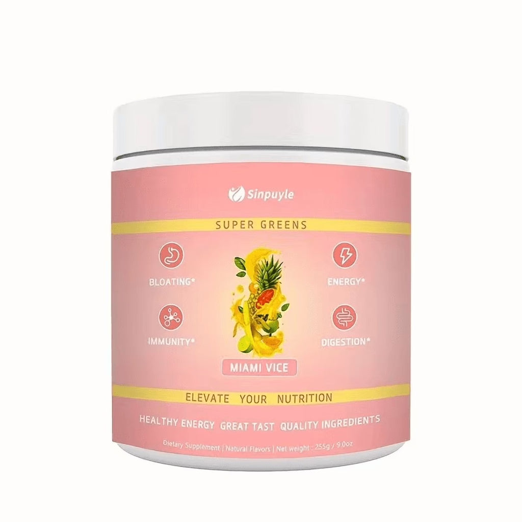Super Greens Powder Miami Vice Flavor 255g Natural Daily Greens Supplement Supports Energy Digestion Immunity Bloating Relief by Josla