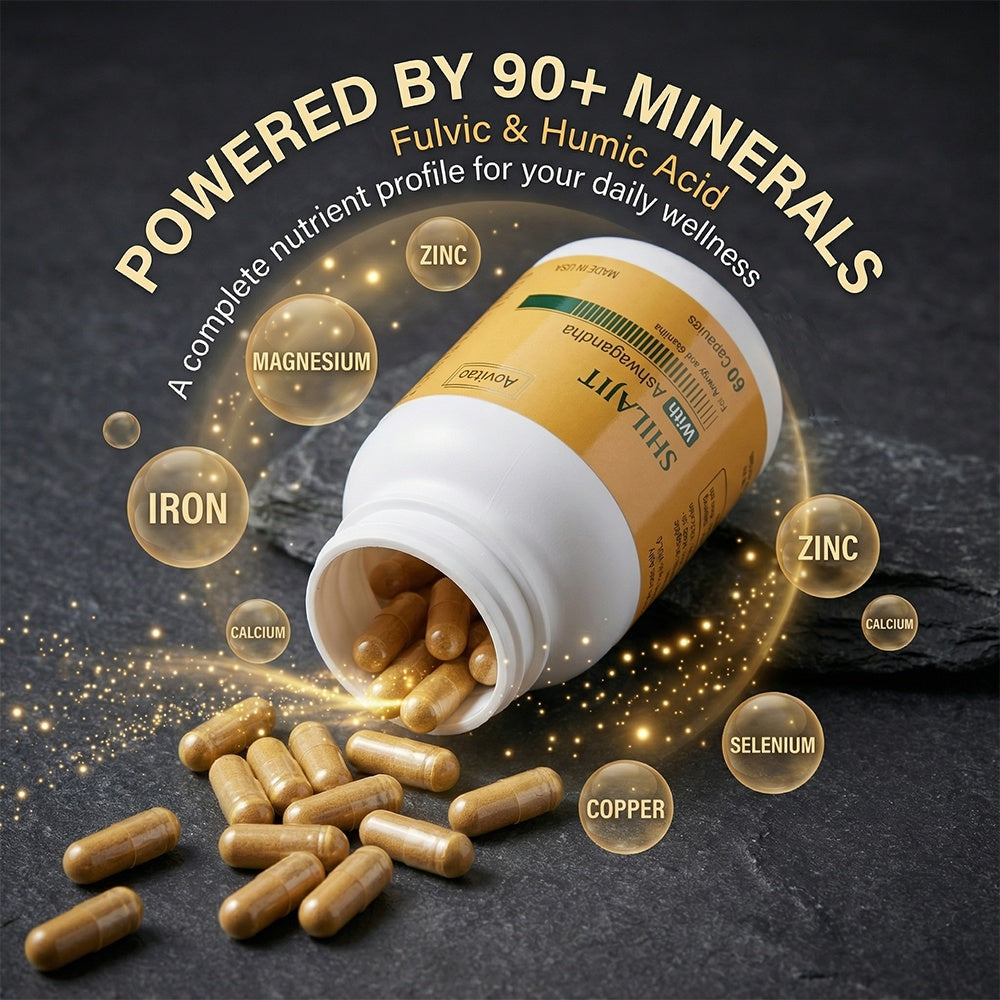 Shilajit Extract 550mg With Ashwagandha For Men And Women Energy, Stamina & Vitality Support And More, 60 Capsules by Josla