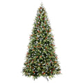 Artificial 5ft Green LED-lit Christmas Tree With 1113PE PVC Mixed Branch Tips,Red Fruit And Pine Cone,Hinged Premium & Foldable Base For Indoor Holiday Decorating by Josla
