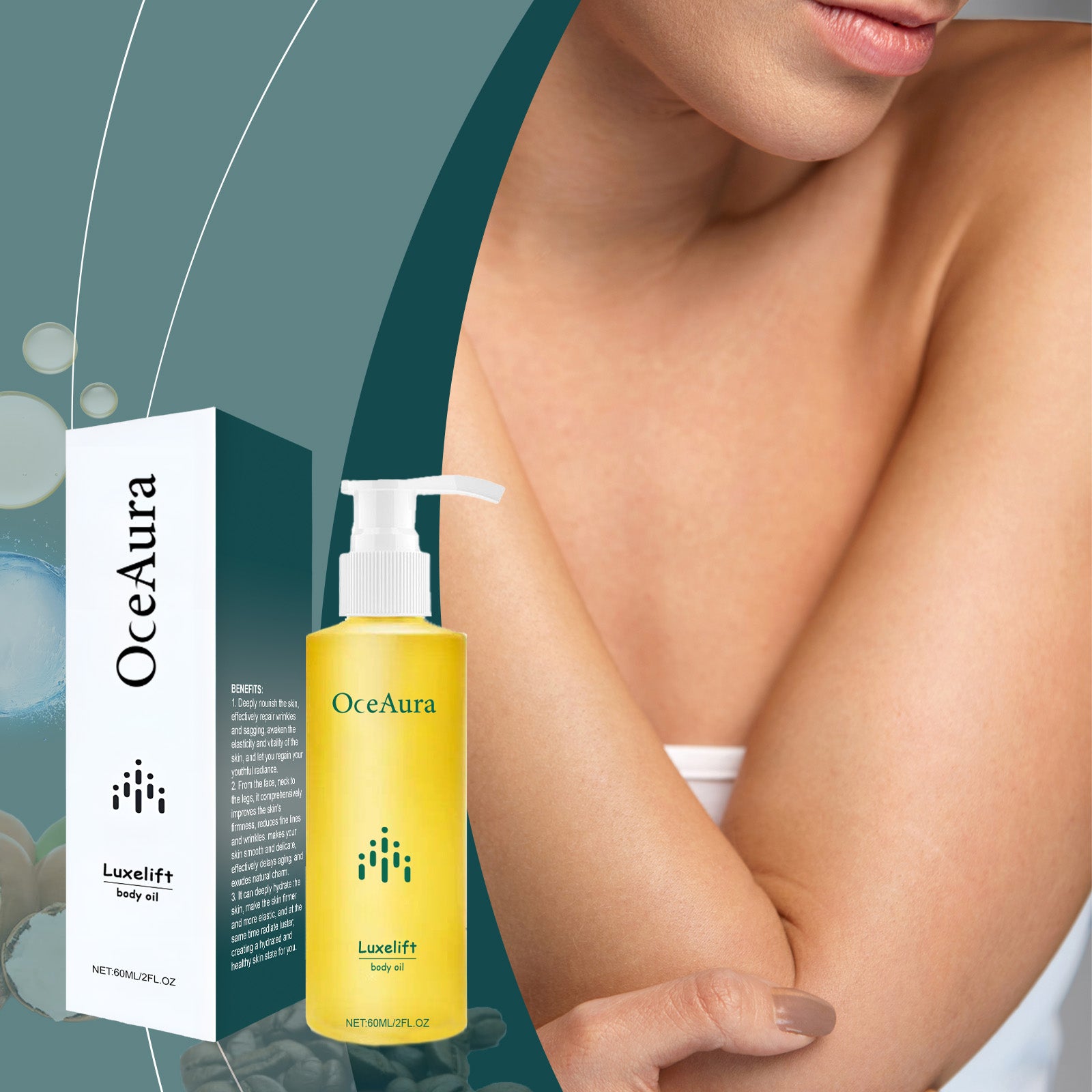 Oceaura Body Skin Care Oil Skin Hydrating And Moisturizing Refreshing Skin Care Firming Care Oil by Josla