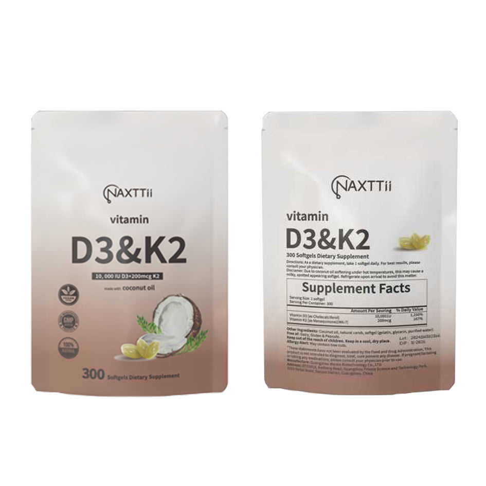 D3K2 Bone Health Softgels 300 Capsules With Clinically Validated Dosage Triple-Action Support For Joints Immunity Heart Health by Josla