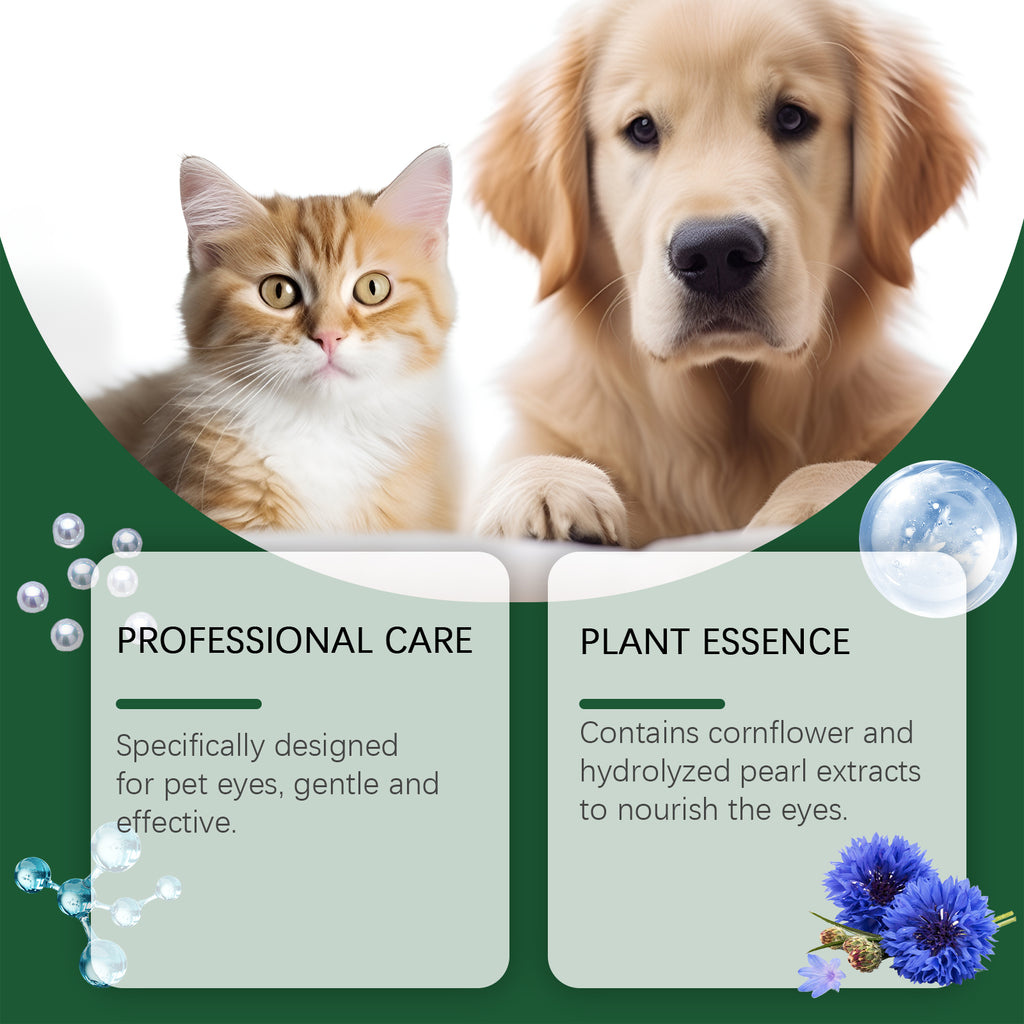 Dog Cat Eye Drops, Gentle Eye Care With Sodium Hyaluronate & Vitamin E, Soothe Irritation, 60ml Pet Eye Cleaner by Josla
