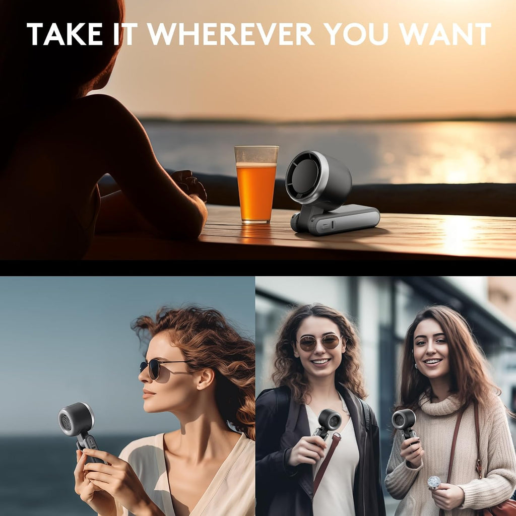 3 IN 1 Portable Handheld Turbo Fan, 5 Gear Wind,5000mAh Battery Operated by Josla