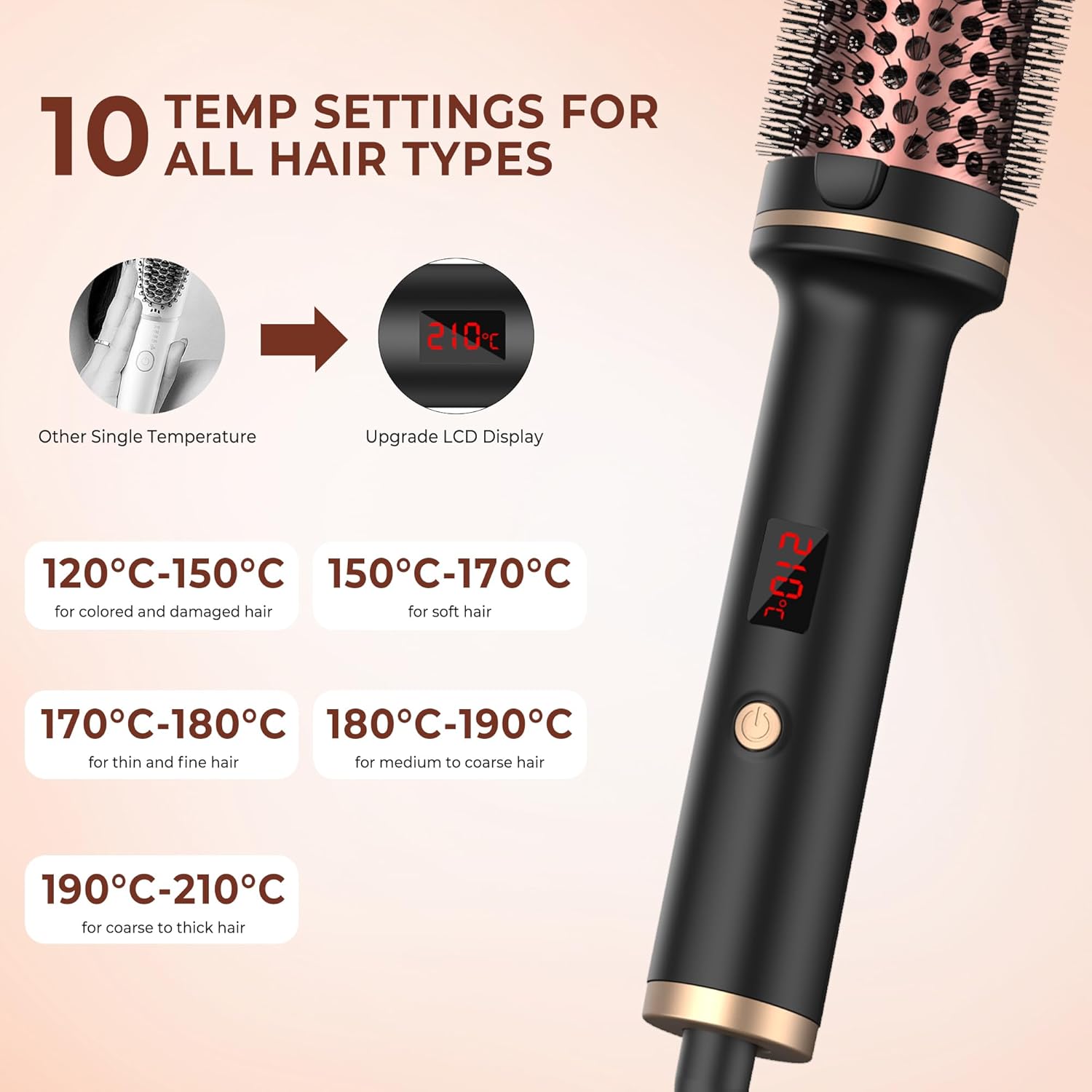 Hot-Air Brushes Thermal Brush 1.5 Inch Curling Iron Volumizing Brush by Josla
