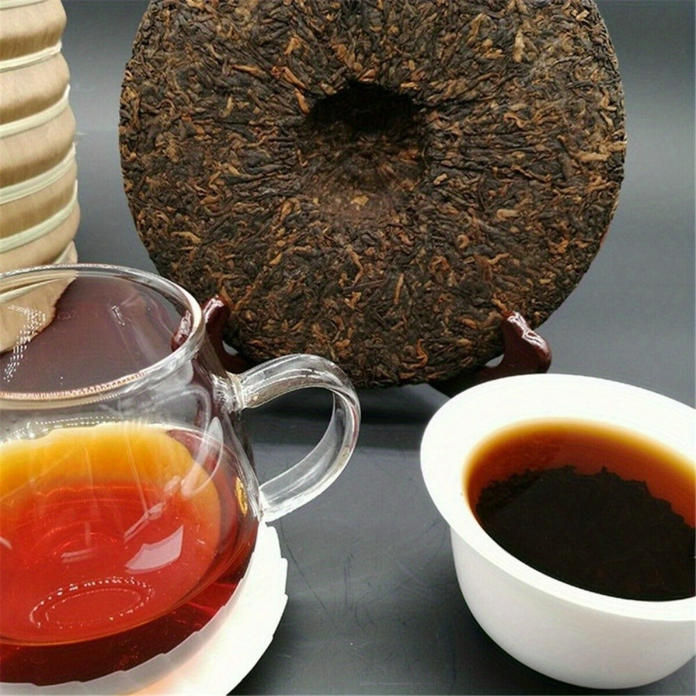 357g Aged Raw Pu-erh Tea Cake Yunnan Ancient Tree, Traditional Chinese Puer Tea by Josla