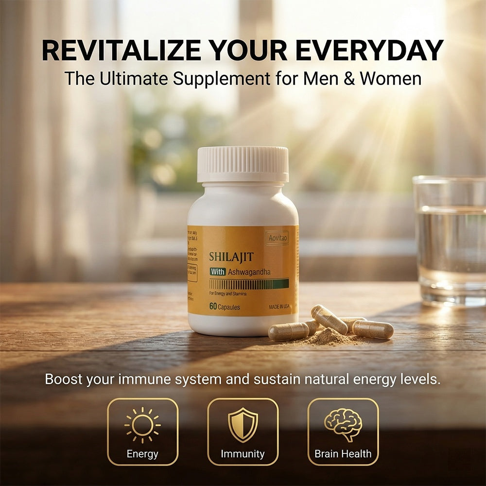 Shilajit Extract 550mg With Ashwagandha For Men And Women Energy, Stamina & Vitality Support And More, 60 Capsules by Josla