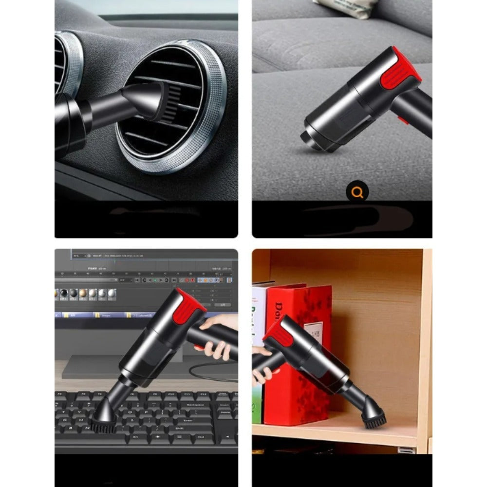 Wireless-red Car Vacuum Cleaner Wireless Usb Charging Car Vacuum Cleaner Home Handheld Mini Desktop Vacuum Cleaner Portable by Josla