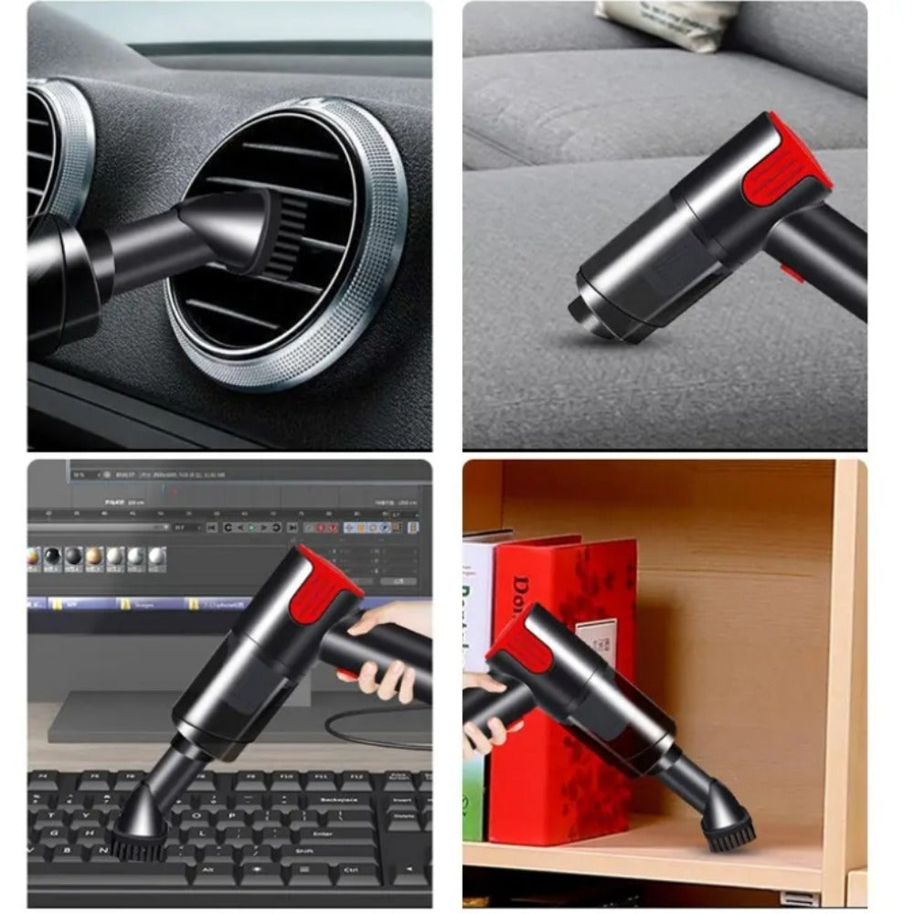 Wired Red Silver Car Vacuum Cleaner Home Handheld Mini Desktop Vacuum Cleaner Portable by Josla