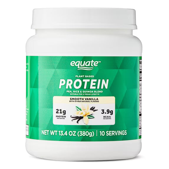 Equate Plant-Based Protein Supplement, Smooth Vanilla, 13.4 Ounces by Josla Marketplace