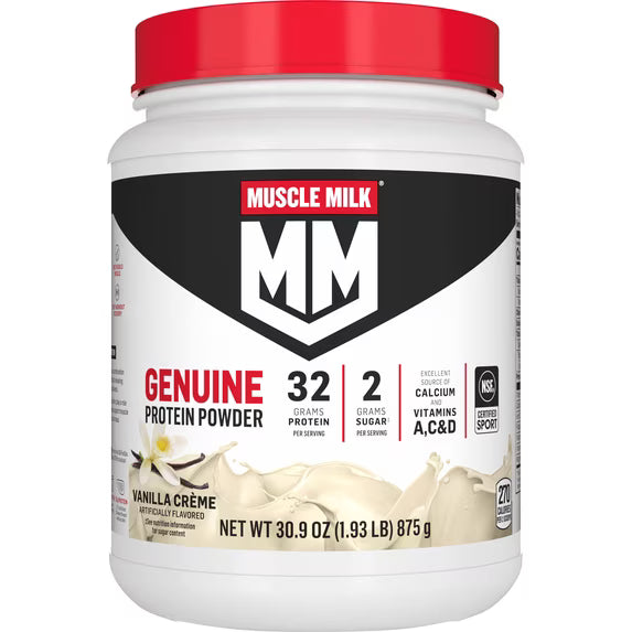 Muscle Milk Genuine Protein Powder, Vanilla, 32g Protein, 1.9lb, 30.9oz by Josla Marketplace
