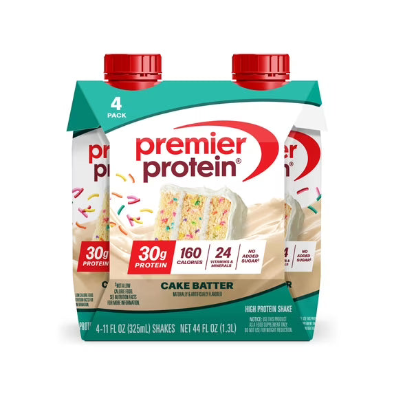Premier Protein Shake, Cake Batter Delight, 30g Protein, 11 Fl Oz, 4 Ct by Josla Marketplace