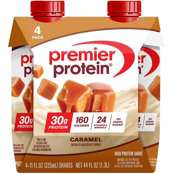Premier Protein Shake, Caramel, 30g Protein, 11 Fl Oz, 4 Ct by Josla Marketplace