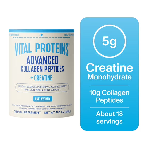 Vital Proteins Advanced Collagen Peptides Plus Creatine Monohydrate Powder, Supports Exercise Performance & Recovery, Unflavored, 10.1 oz by Josla Marketplace