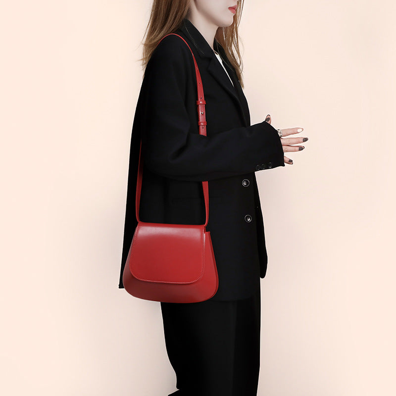Crossbody Bag Vegan Leather Women Retro Small Saddle Satchel Shoulder Bag With Long Adjustable Strap by Josla