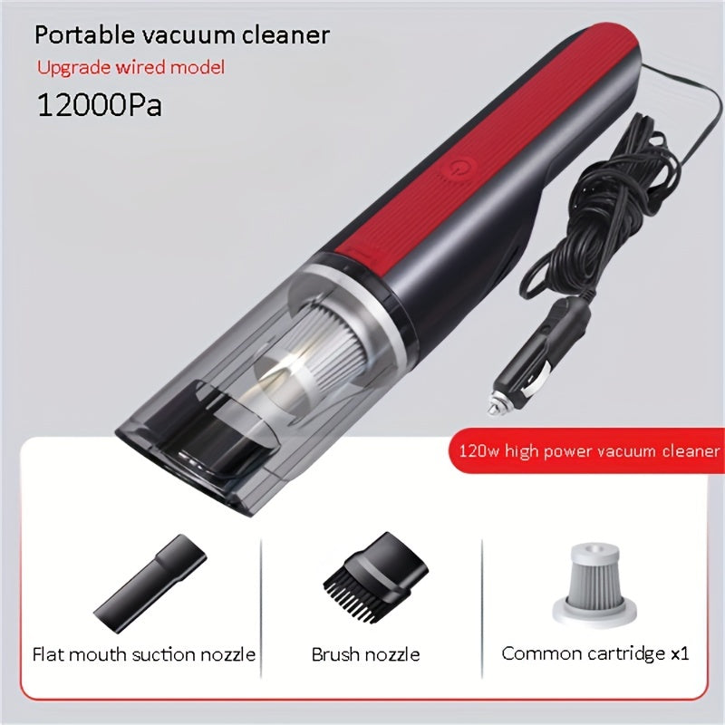 Wired Silver Red Car Vacuum Cleaner Car With Strong Suction Handheld Vacuum Cleaner Small Mini Rechargeable Home Vacuum Cleaner by Josla