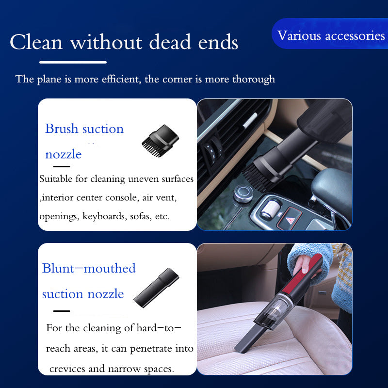 Wired Silver Red Car Vacuum Cleaner Car With Strong Suction Handheld Vacuum Cleaner Small Mini Rechargeable Home Vacuum Cleaner by Josla