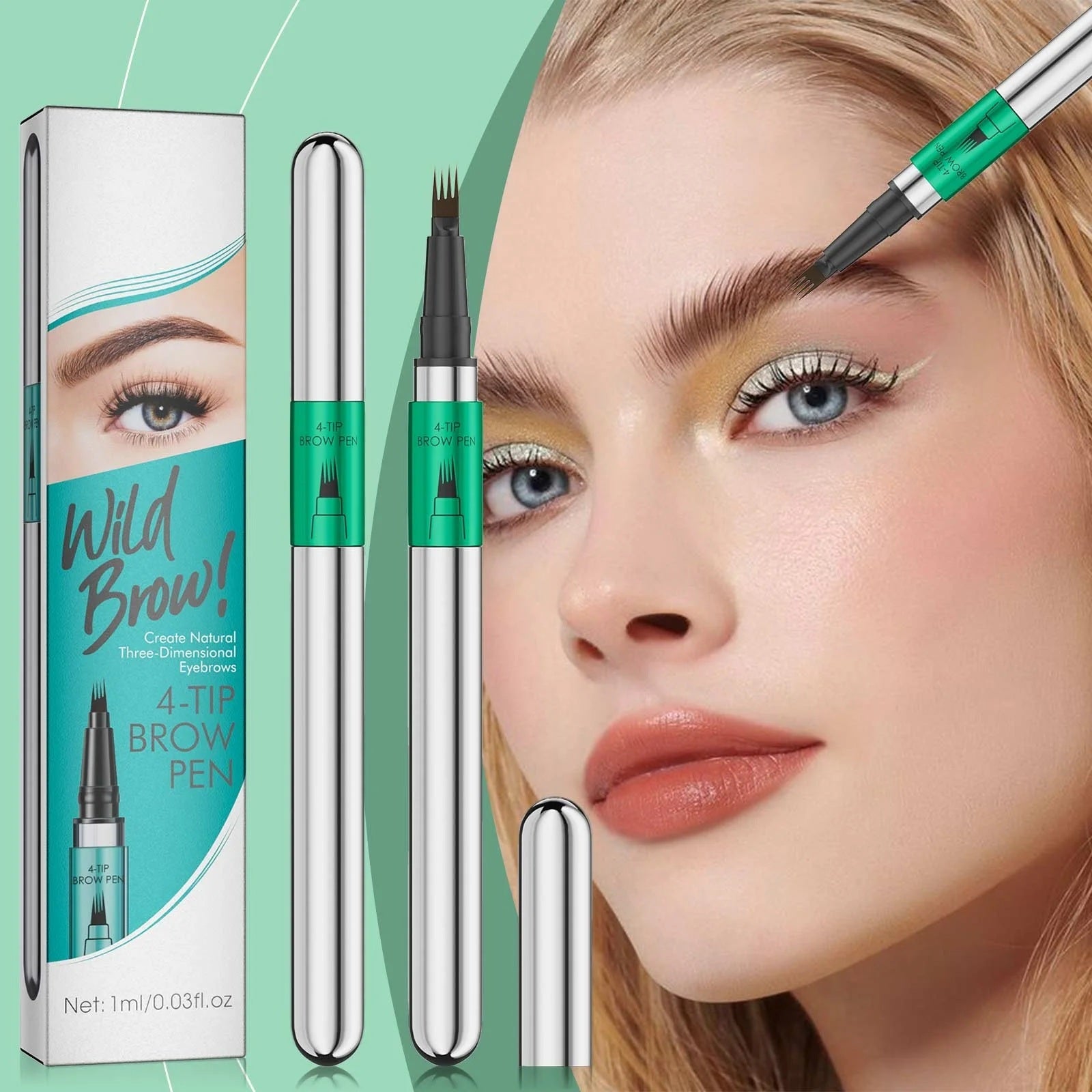 Microblading Eyebrow Pen,Waterproof Eye Brow Pen With 4-Fork-Tip Liquid Brow Pen For Natural Looking Defined Eyebrows,01,02,03 by Josla