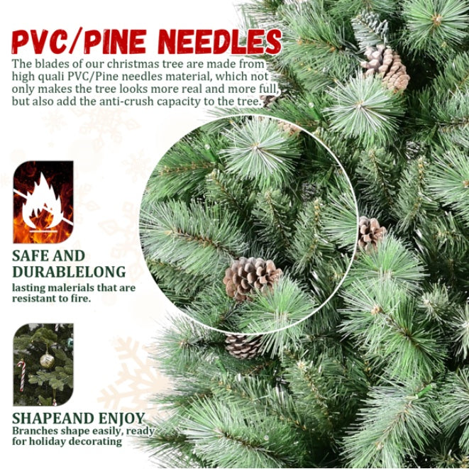 Artificial 5ft Green Christmas Tree With 694PVC Hard Needle Mixed Branch Tips by Josla