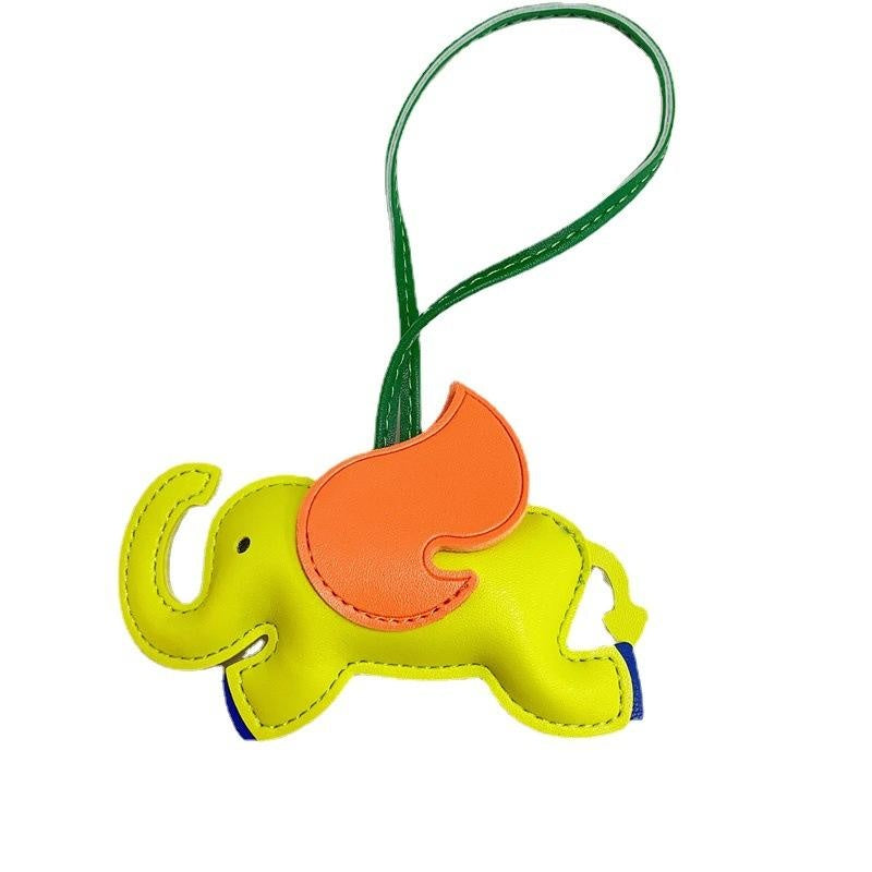 Cute Elephant Bag Pendant Keychain Chic PU Leather Keychains Phone Straps Chain Stylish Keyring,Leather Card Case And Leather Key Charm by Josla
