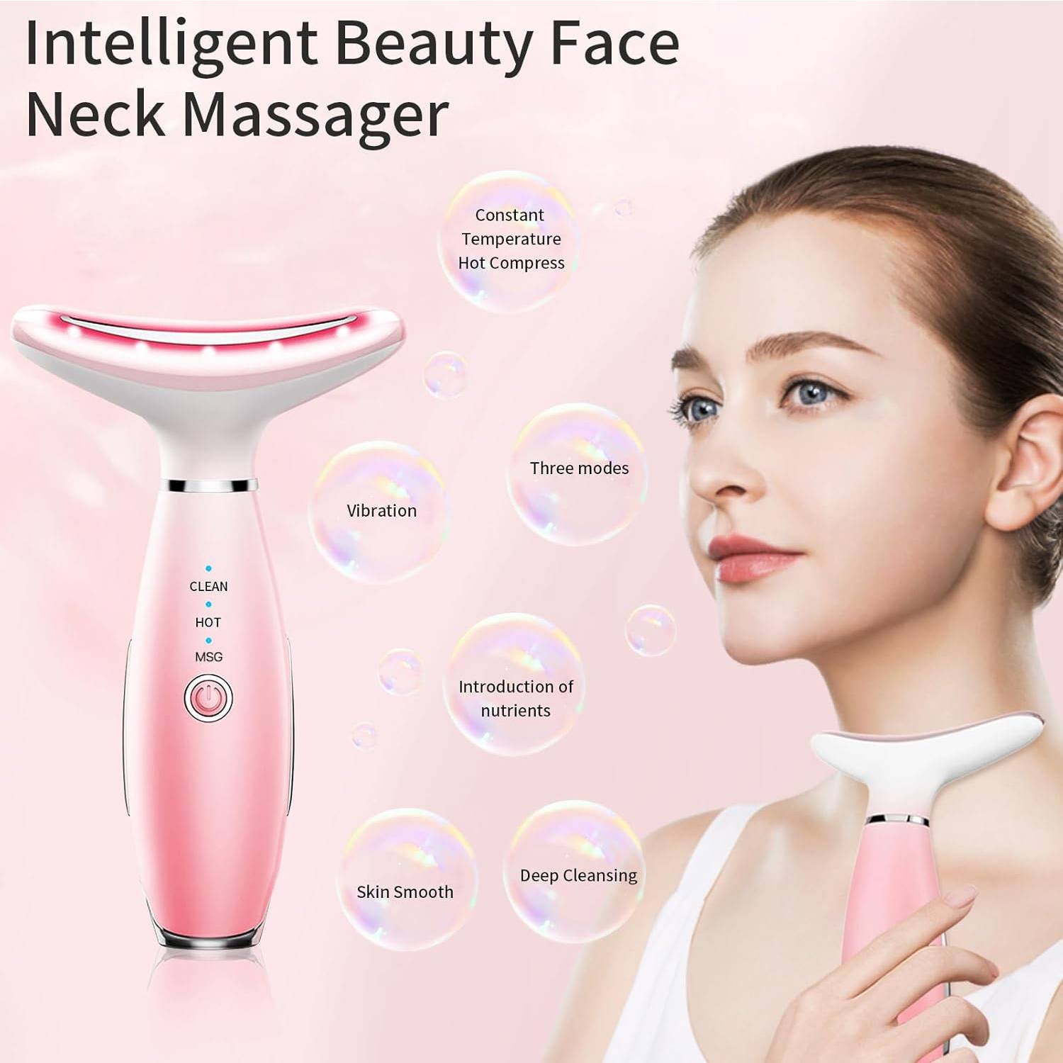 Skin Care Neck Face Massage Tool With Thermals, 3-in-1 Facial Massager by Josla