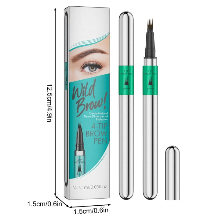 Microblading Eyebrow Pen,Waterproof Eye Brow Pen With 4-Fork-Tip Liquid Brow Pen For Natural Looking Defined Eyebrows,01,02,03 by Josla