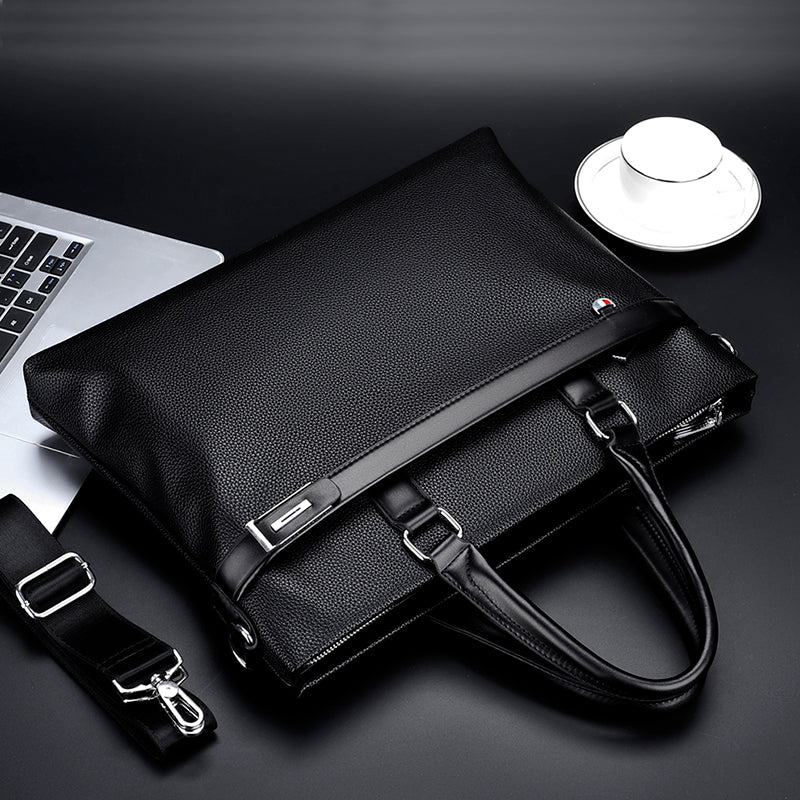 Large Capacity Business Handbag Men's Soft Leather Briefcase by Josla