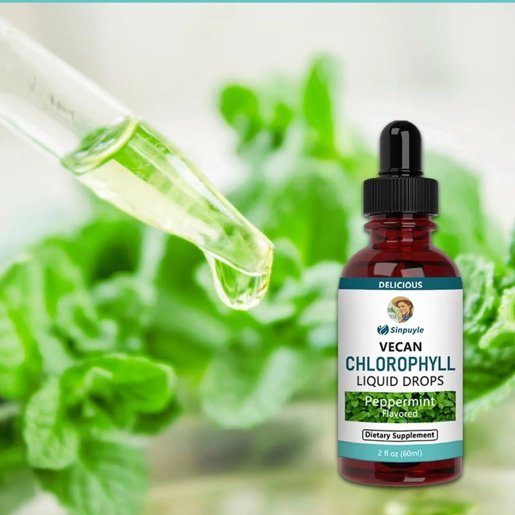 Vegan Chlorophyll Liquid Drops, Peppermint Flavored, Supports Detox And Fresh Breath, 60ml by Josla
