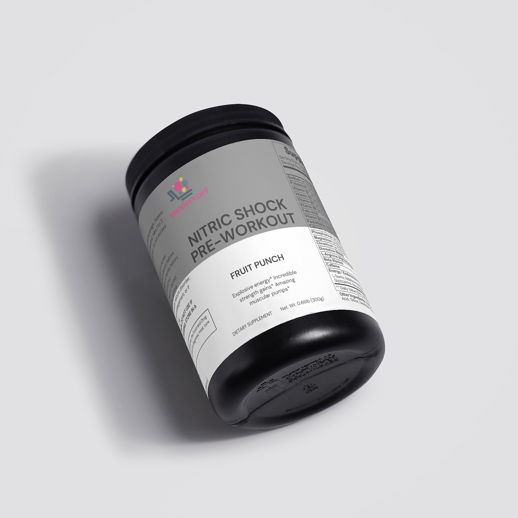 Nitric Shock Pre Workout Strength, Energy, Endurance, And Mental Focus Booster by Josla