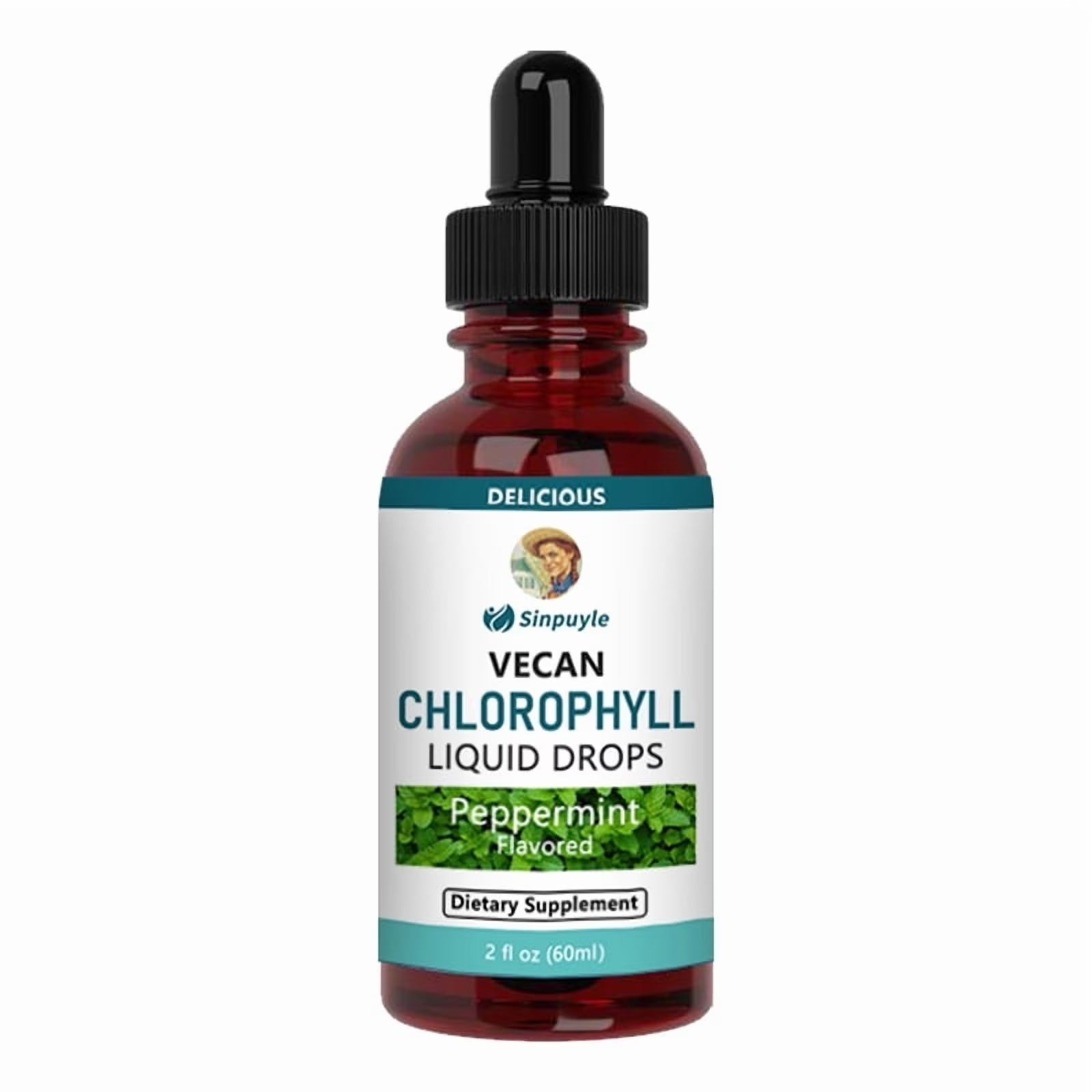 Vegan Chlorophyll Liquid Drops, Peppermint Flavored, Supports Detox And Fresh Breath, 60ml by Josla