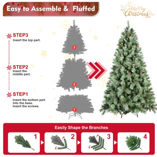 Artificial 5ft Green Christmas Tree With 694PVC Hard Needle Mixed Branch Tips by Josla
