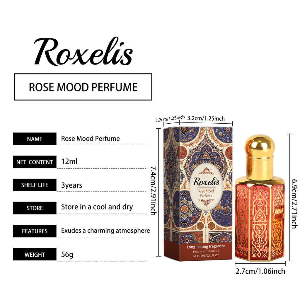 Arabian Roll On Perfume Oil, Rose Mood, Long Lasting Women Fragrance, 12ml by Josla