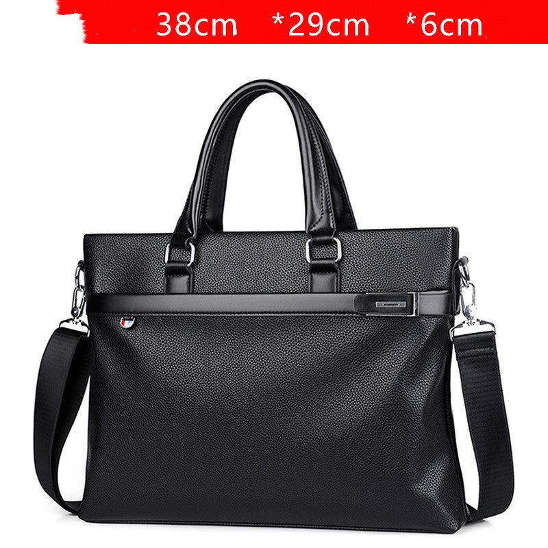 Large Capacity Business Handbag Men's Soft Leather Briefcase by Josla