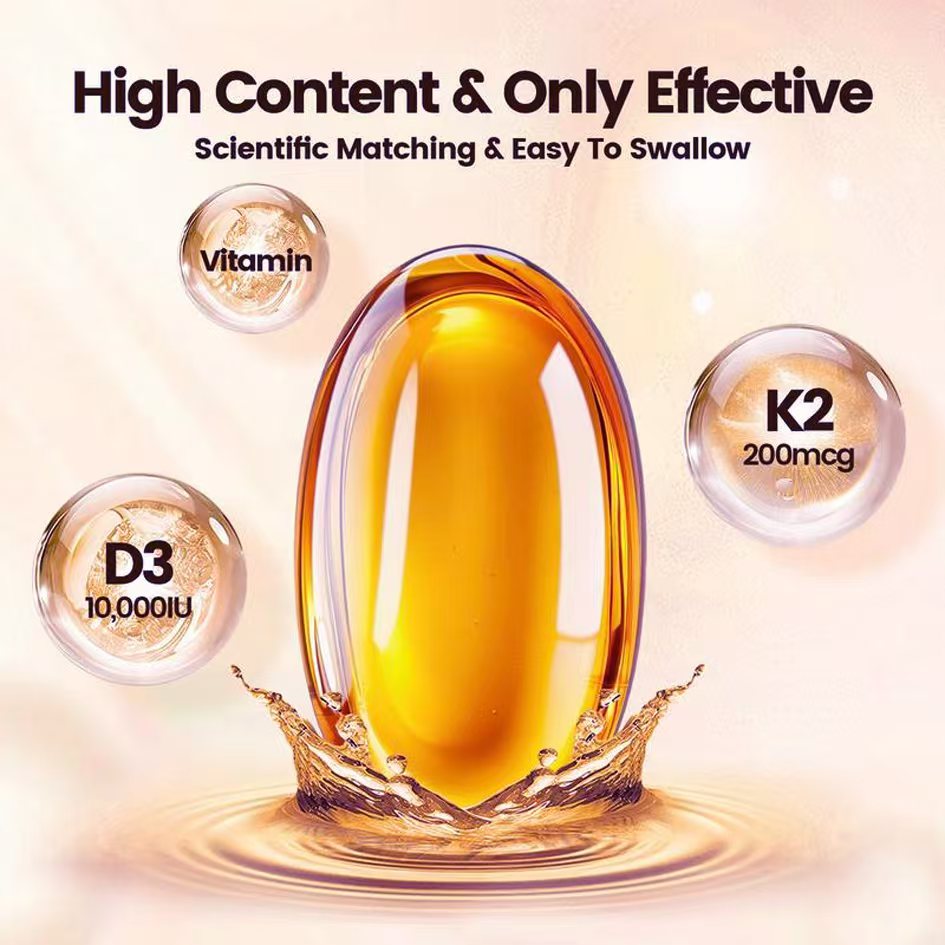 D3K2 Bone Health Softgels 300 Capsules With Clinically Validated Dosage Triple-Action Support For Joints Immunity Heart Health by Josla