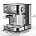 20 Bar Professional Espresso Machine With Milk Frother, Single & Double Shot, ESE Pod Compatible, Pressure Display, Removable Water Tank For Cappuccino, Latte, & Macchiato Home Barista Edition by Josla