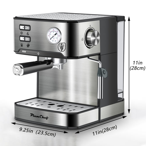 20 Bar Professional Espresso Machine With Milk Frother, Single & Double Shot, ESE Pod Compatible, Pressure Display, Removable Water Tank For Cappuccino, Latte, & Macchiato Home Barista Edition by Josla