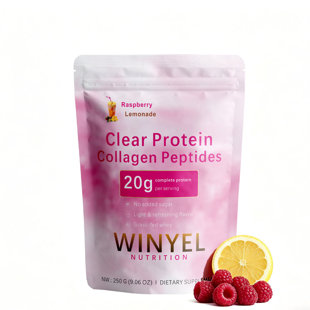 WINYEL Nutrition Clear Protein Collagen Peptides, Raspberry Lemonade, 20g Protein, Zero Sugar, Grass-Fed Whey, 250g by Josla