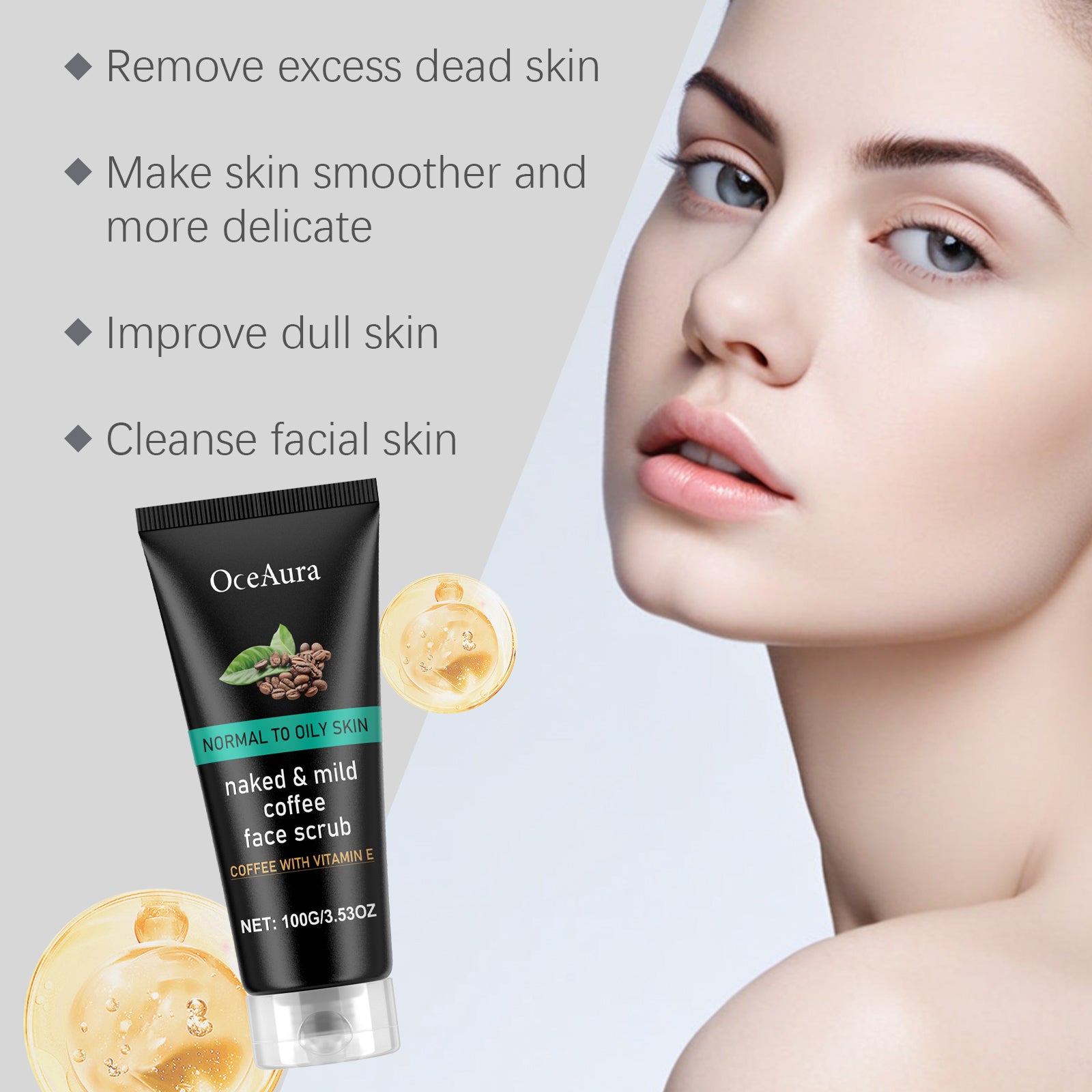 OceAura Caffeine Cleanser Gentle Exfoliating Blackhead Facial Treatment Pore-Clearing Cleanser by Josla